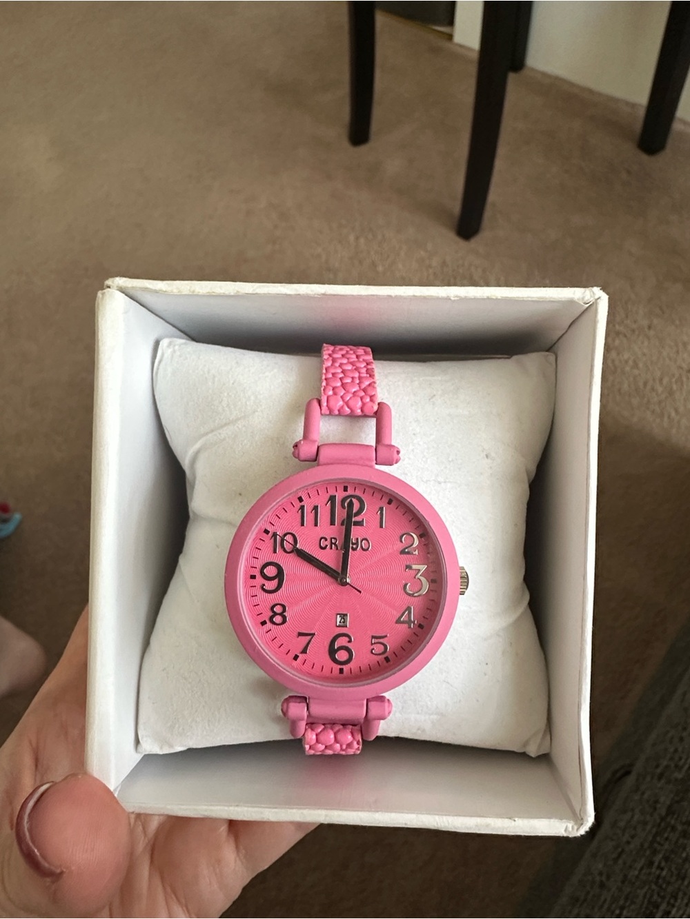 Pink Watch with Braided Strap